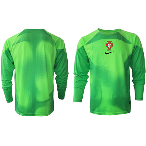 Camisa de time de futebol Portugal Goleiro Replicas 1º Equipamento Mundo 2022 Manga Comprida